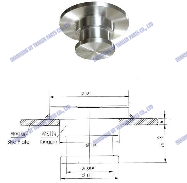 3.5&quot;/ 90mm Welded King Pin for Semi Trailer, Trailer and Truck